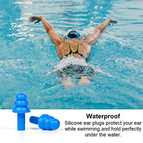 50 Pair Silicone Ear Plugs in Plastic Cases Soft Reusable Comfortable in Bulk Hearing Protection for Swimming Adults Earplugs Water Shower Diving Surfing Sports