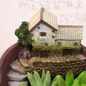 Garden Ornaments Dual Layer Sky Garden Pot Herb Flower Cacti Sedum Succulent Bonsai Planter Box Resin Crafts for Home Store