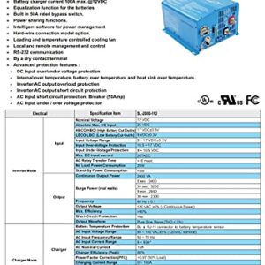 Cotek SL-2000-112 Low Frequency Pure Sine Wave Bidirectional Inverter/Charger with Transfer Switch 120VAC 12VDC 2000W