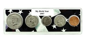 1997-5 coin birth year set in american flag holder uncirculated