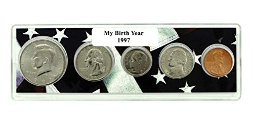 1997-5 Coin Birth Year Set in American Flag Holder Uncirculated