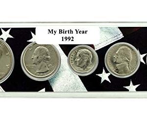 1992-5 Coin Birth Year Set in American Flag Holder Uncirculated