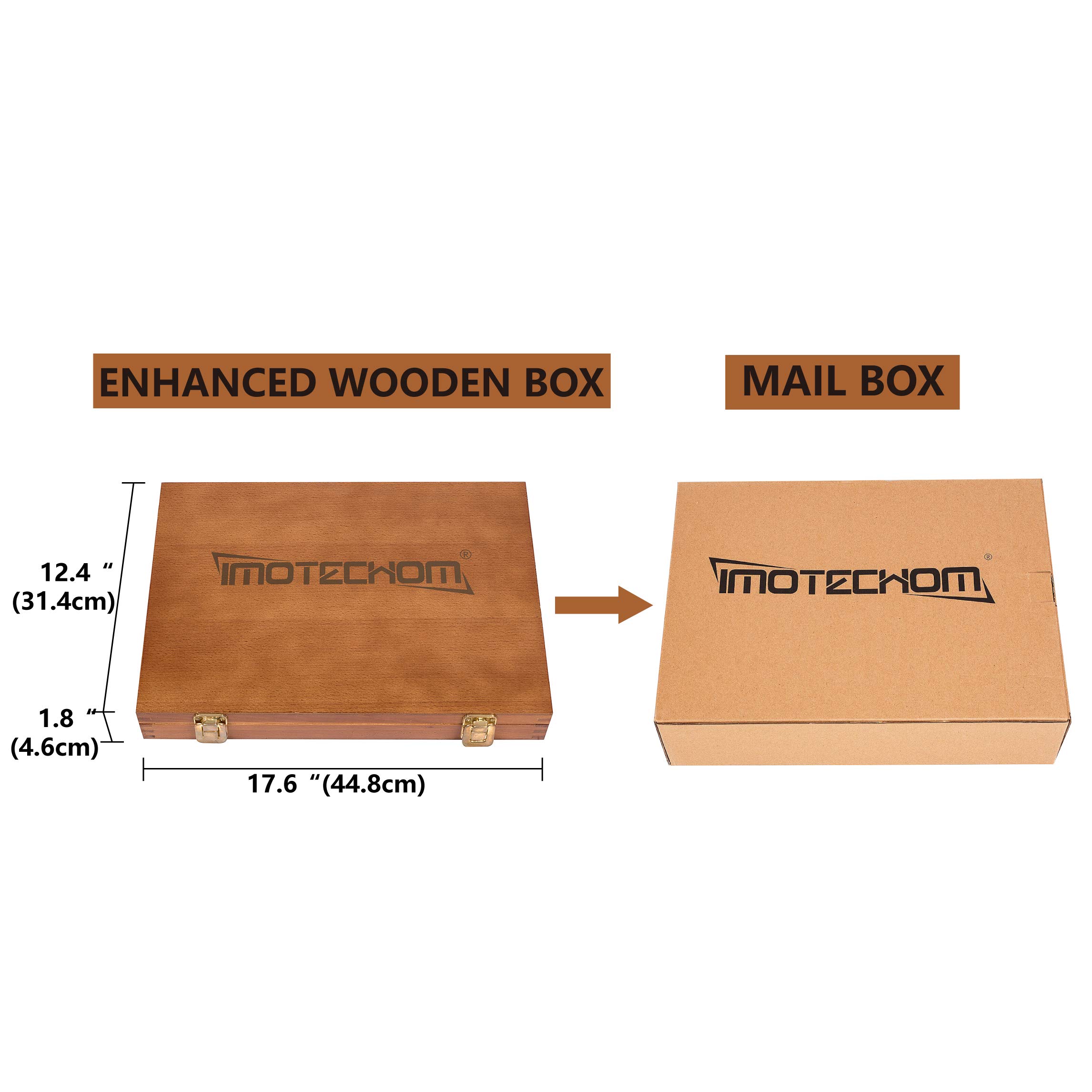 IMOTECHOM 8-Pieces HSS Wood Turning Tools Lathe Chisel Set with Wooden Box