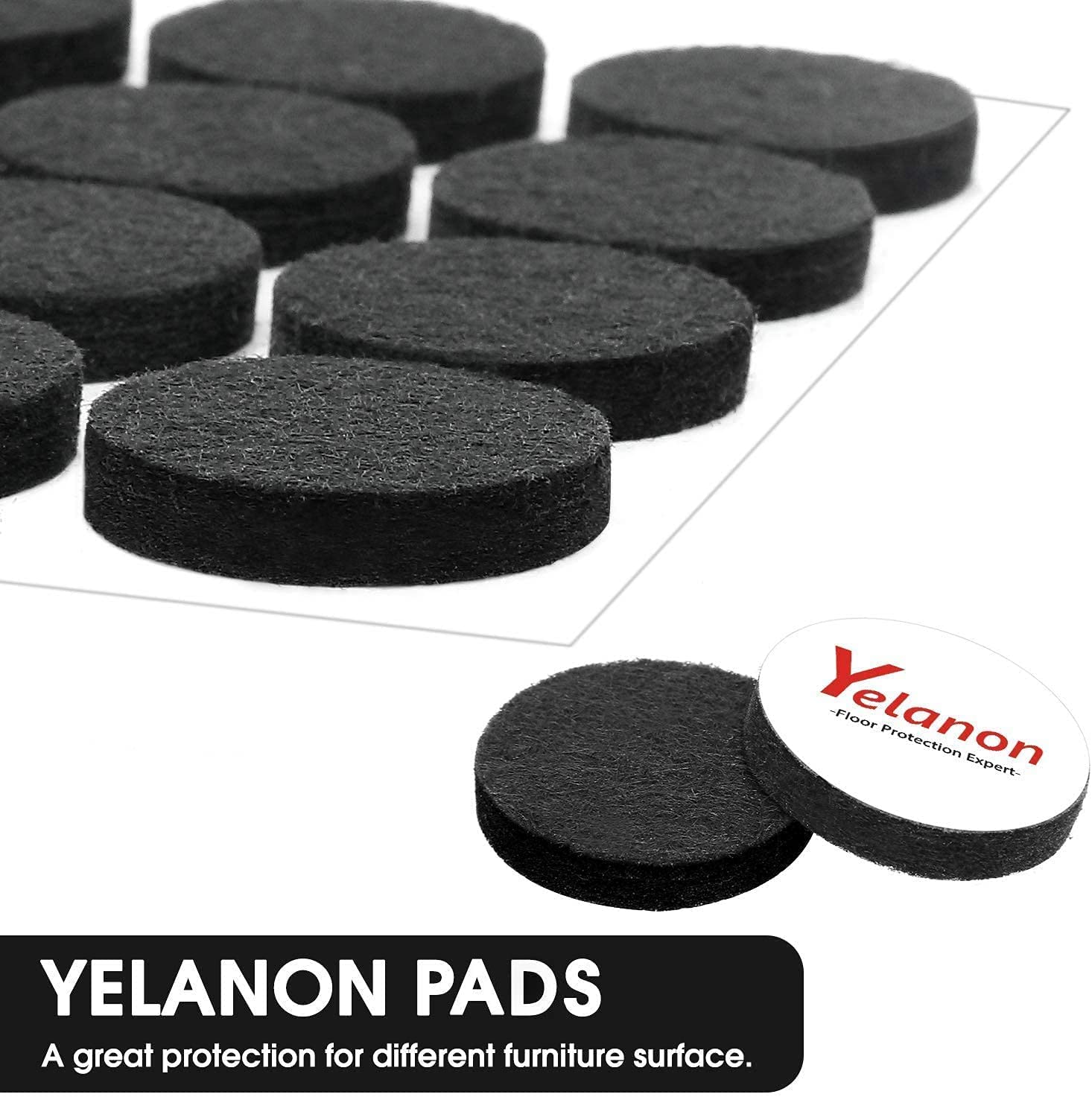 Felt Furniture Pads Self Adhesive -182 Pcs , Cuttable Anti Scratch Floor Protectors for Furniture Feet Chair Legs, Furniture Felt Pads for Hardwoods Floors, Black