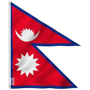 anley fly breeze 2x3 foot nepal flag - vivid color and fade proof - canvas header and double stitched - nepalese flags polyester with brass grommets 2 x 3 ft