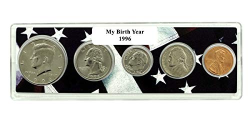 1996-5 Coin Birth Year Set in American Flag Holder Uncirculated