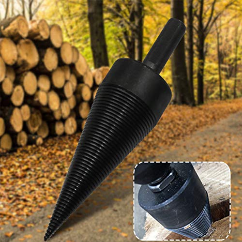 Wood Splitter Drill Bit, zosenda Heavy Duty Log Splitter Screw Cone, High Speed Firewood Twist Drill bit, Screw Splitting Bit Wood Breaker Wedge Drilling Woodworking Tool (38mm)