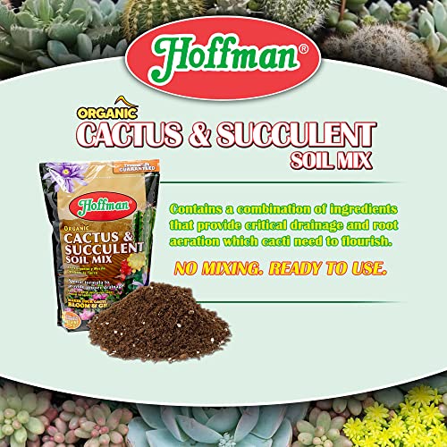 Hoffman 10410 Organic Cactus and Succulent Soil Mix, 10 Quarts, 2 Pack