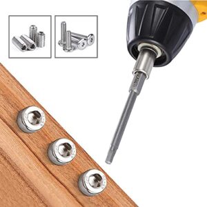 Eyech 6Pcs Allen Wrench Drill Bit Set Magnetic Inner Hexagon Head Screwdriver Bits Set with 1/4 Inch Hex Shank H2.5-H8-3.9 Inch Length