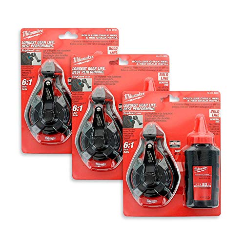 Milwaukee Tool 48-22-3986 Bold Line Chalk Reel (3-Pack)