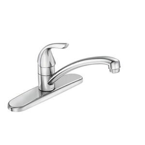 moen adler single-handle low arc standard kitchen faucet in chrome