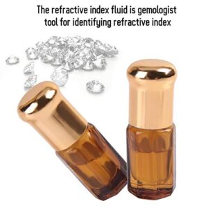 2 Bottles 3 ML Refractive Index Fluid,Gemstone Refractometer Oil,Fluid Test Gemstone Each 1.300-1.800 RI for Gem Refractometers Professional Gemstone Identification Tools