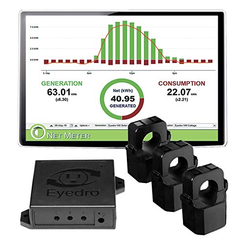 Eyedro Business 3-Phase Solar & Energy Monitor - View Your High Resolution Energy Usage in a Variety of ways via My.Eyedro.com (No Fee) - Energy Costs in Real Time - Net Metering - EYEFI-3 (WIFI)