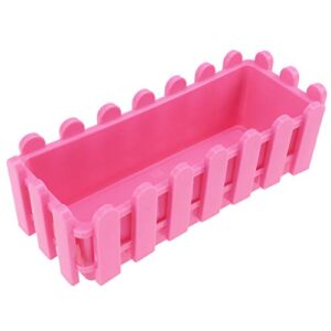 Yardwe Rectangular Plastic Flower Pot Small Creative Plant Pot Fence Shaped Window Box Planters for Garden Bonsai Home Office Decoration 9.1 x 3.5 x 2.8 Inch (Pink)