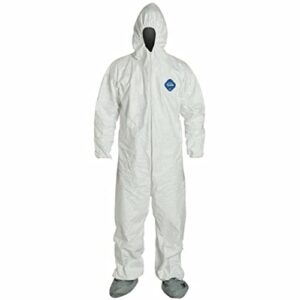 dupont industrial & scientific dupont ty122s 3xl each disposable elastic wrist, bootie and hood tyvek coverall suit 1414 white