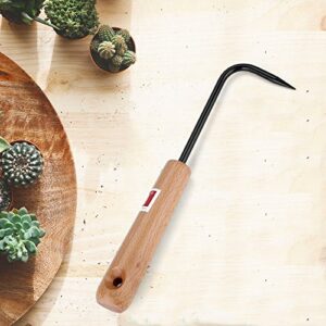 Bonsai Hook Sturdy Manganese Steel Gardening Hook Handle Bonsai Root Hook with Comfortable Wooden Handle Cutter Tools