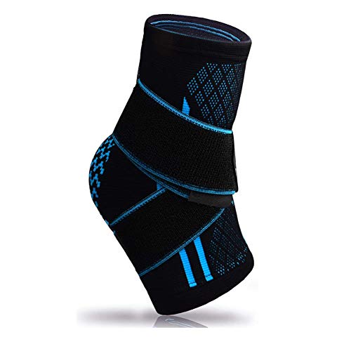 U-pick Ankle Brace for Plantar Fasciitis Support, Compression Sock Adjustable Strap for Heel Spur Achilles Tendonitis & Perineal Tendonitis & Sprained Ankle, Heel Pain Relief (Single/Black)