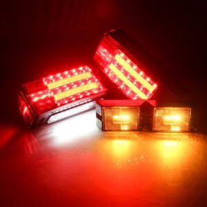 LINKITOM New Submersible LED Trailer Light Kit, Super Bright Brake Stop Turn Tail License Lights for Camper Truck RV Boat Snowmobile Over 80" Inches