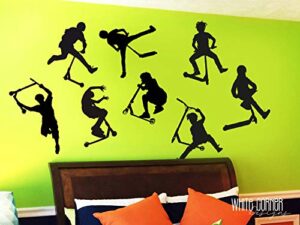 8 stunt scooter stickers - scooter wall decal ga251