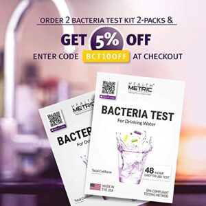 Coliform Bacteria Test Kit for Drinking Water - Easy to Use 48-Hour Water Quality Testing Kit for Home Tap & Well Water | EPA Approved Testing Method | Made in The USA | Incl. E Coli | 2-Pack