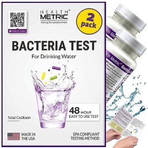 coliform bacteria test kit for drinking water - easy to use 48-hour water quality testing kit for home tap & well water | epa approved testing method | made in the usa | incl. e coli | 2-pack