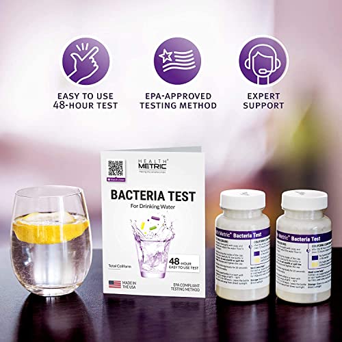 Coliform Bacteria Test Kit for Drinking Water - Easy to Use 48-Hour Water Quality Testing Kit for Home Tap & Well Water | EPA Approved Testing Method | Made in The USA | Incl. E Coli | 2-Pack