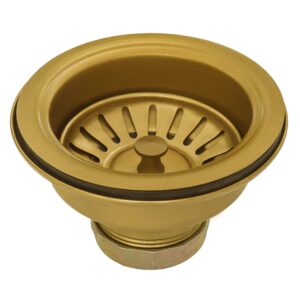 Ruvati Brass Tone 33-inch Apron-Front Farmhouse Kitchen Sink - Matte Gold Stainless Steel Single Bowl - RVH9733GG