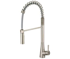i2 - single handle pre-rinse spring pull-down kitchen faucet - brushed nickel