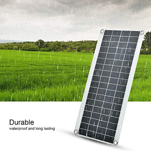 Solar Panel, 20W Outdoor Flexible Polycrystalline Solar Panel Kit With Solar Controller, Car charger, Tiger clip and Suction cups, Durable and Waterproof