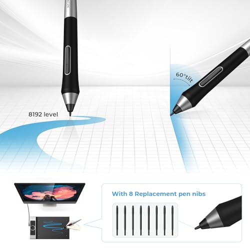 XPPen Deco Pro Medium Graphics Drawing Tablet Ultrathin Digital Pen Tablet with Tilt Function Double Wheel and 8 Shortcut Keys 8192 Levels Pressure 11x6 Inch Working Area