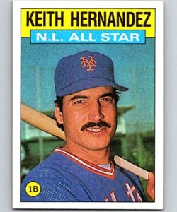 1986 topps baseball #701 keith hernandez new york mets as official mlb trading card (stock photo used, nm or better guaranteed)