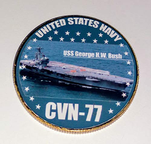 Navy USS George H W Bush CVN-77 Colorized Challenge Art Coin