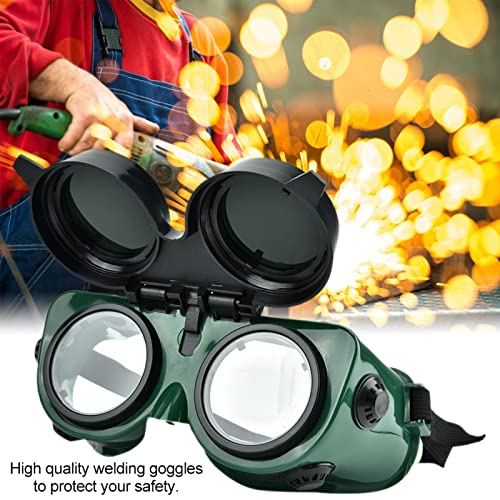 Flip-Up Front Welding Goggles, Safety Eye Protection Welder Goggles with 50 mm Lens, Protective Glasses Used for Welding, Soldering, Torching, Brazing & Metal Cutting