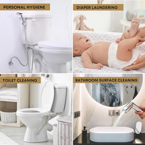 Purrfectzone Luxury Bidet Sprayer for Toilet, Handheld Bidet Sprayer Kit, Easy-to-Install Toilet Bidet Sprayer Set, Two-Mode Hand Held Bidet with Adjustable Flow, Cloth Diaper Sprayer