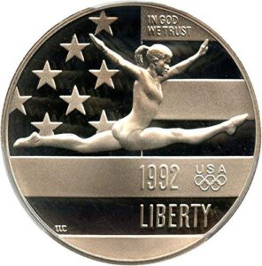 1992 s olympic gymnast us commemorative proof half dollar (1/2) dcam us mint