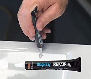 MagicEzy Bath & Sink RepairEzy - (White) - Porcelain Bath Repair Kit - Easy Bathtub Chip Repair - Enamel Sink Chip Repair - Fiberglass Shower Repair -Bathroom Crack Filler