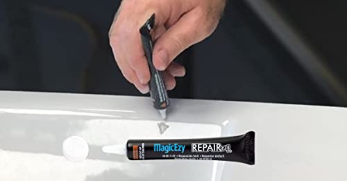 MagicEzy Bath & Sink RepairEzy - (White) - Porcelain Bath Repair Kit - Easy Bathtub Chip Repair - Enamel Sink Chip Repair - Fiberglass Shower Repair -Bathroom Crack Filler