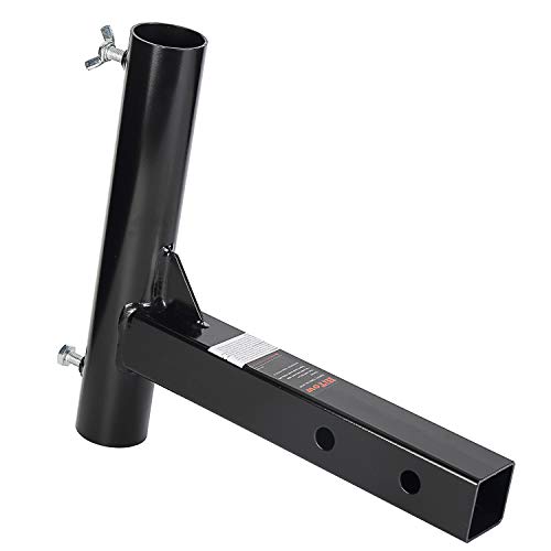 HITOWMFG Hitch Mount Flagpole Holder for 2" Hitch Receivers Flag Travel, 8.5" or 11.5" Length Black Powder