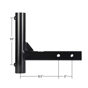 HITOWMFG Hitch Mount Flagpole Holder for 2" Hitch Receivers Flag Travel, 8.5" or 11.5" Length Black Powder