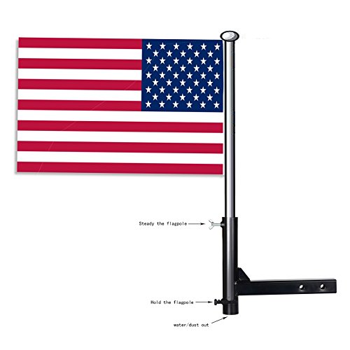 HITOWMFG Hitch Mount Flagpole Holder for 2" Hitch Receivers Flag Travel, 8.5" or 11.5" Length Black Powder