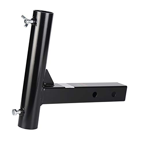 HITOWMFG Hitch Mount Flagpole Holder for 2" Hitch Receivers Flag Travel, 8.5" or 11.5" Length Black Powder