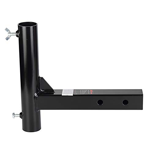 HITOWMFG Hitch Mount Flagpole Holder for 2" Hitch Receivers Flag Travel, 8.5" or 11.5" Length Black Powder