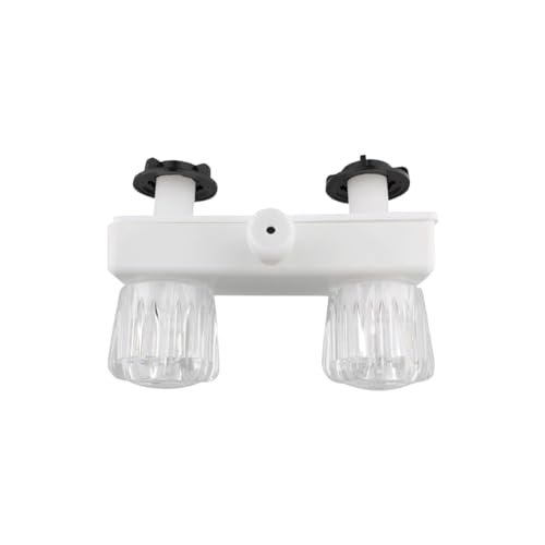 Empire Faucets RV Shower Valve Kit - 4 Inch Shower Diverter and Vacuum Breaker Unit, White with Crystal Knobs