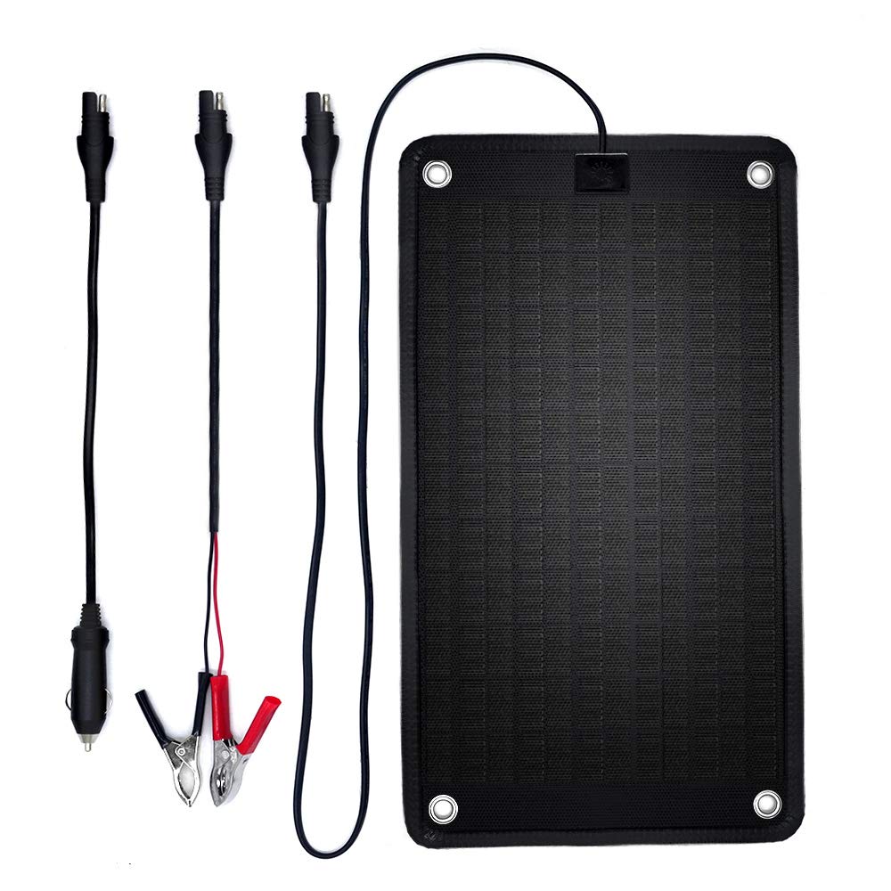 PowerEZ 24Volt 10 Watts Solar Battery Charger for Trolling Motor,Boat, RV & Marine, 0.28 Amp Trickle Solar Charger, Self Regulating-No Experience Plug & Play Design, Dimension:16.14 X 9.13x0.31inch