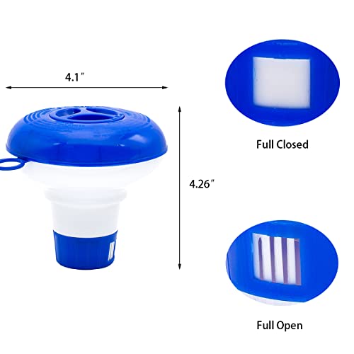 WWD POOL Chlorine Dispenser for Pool, Floating Mini Spa Chemical Dispenser Chlorine/Bromine Tablet Floater1 Inch Tablets Holder Idea for Spa Hot Tub Inflatable Pool [ Foldable ]