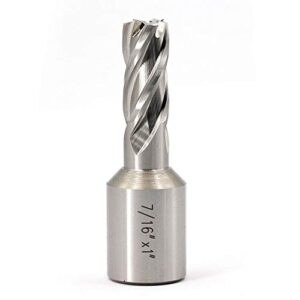 Annular Cutter JESTUOUS 3/4 Inch Weldon Shank 7/16 Cutting Diameter 1 Cutting Depth with Two-Flat HSS Kit for Magnetic Drill Press,1 Piece