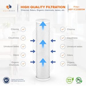 Aquaboon Universal Fit Whole House 5 Micron 20 x 4.5 inch Cartridge | Premium Coconut Shell Water Filter Cartridge | Activated Carbon Block CTO | Compatible with CB-45-2005, EP-20BB - 1 Pack