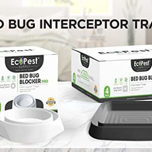 Bed Bug Interceptors – 4 Pack | Bed Bug Blocker (XL) Interceptor Traps (Black) | Extra Large Insect Trap, Monitor, and Detector for Bed Legs