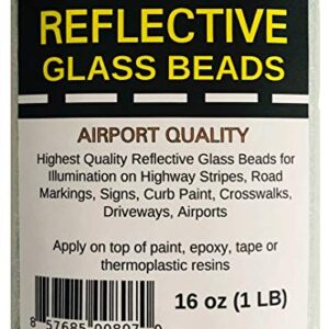 Reflective Glass Beads (1 LB Bag) | for Road Marking, Curb Paint, Traffic Paint, Pavement Striping, Parking Lots, Crosswalks, Driveways, Airports, Traffic Signs, Painting, Arts & Crafts