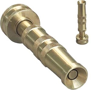 high pressure hose nozzle heavy duty | brass water hose nozzles for garden hoses | adjustable function | fits standard hoses, garden sprayer, spray nozzle, power washer nozzle